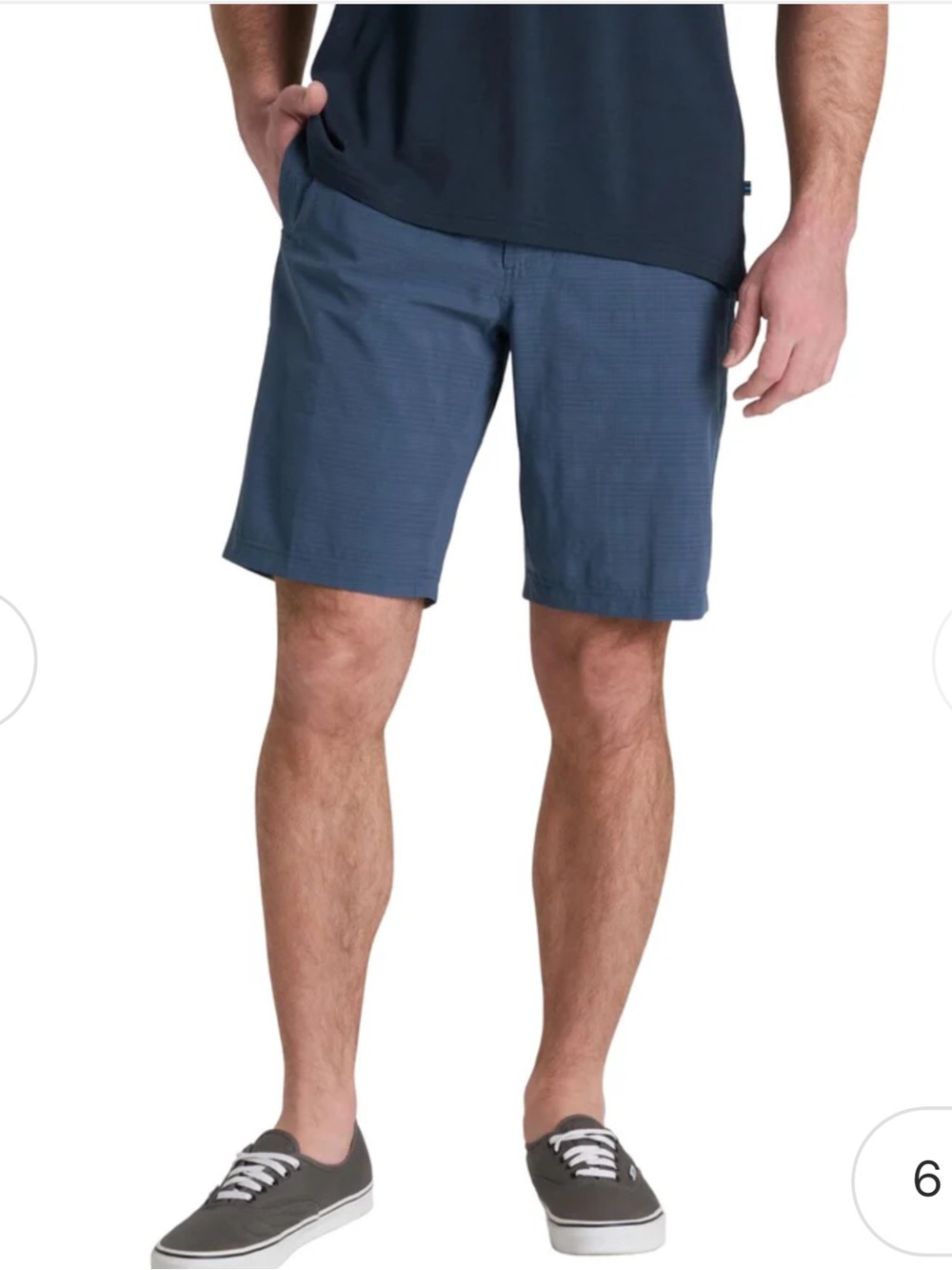 EUC KUHL MEN'S 10IN UPRISER SHORT HIKING STRIPE GRIZZLY 5280-STGR Blue Size 35”